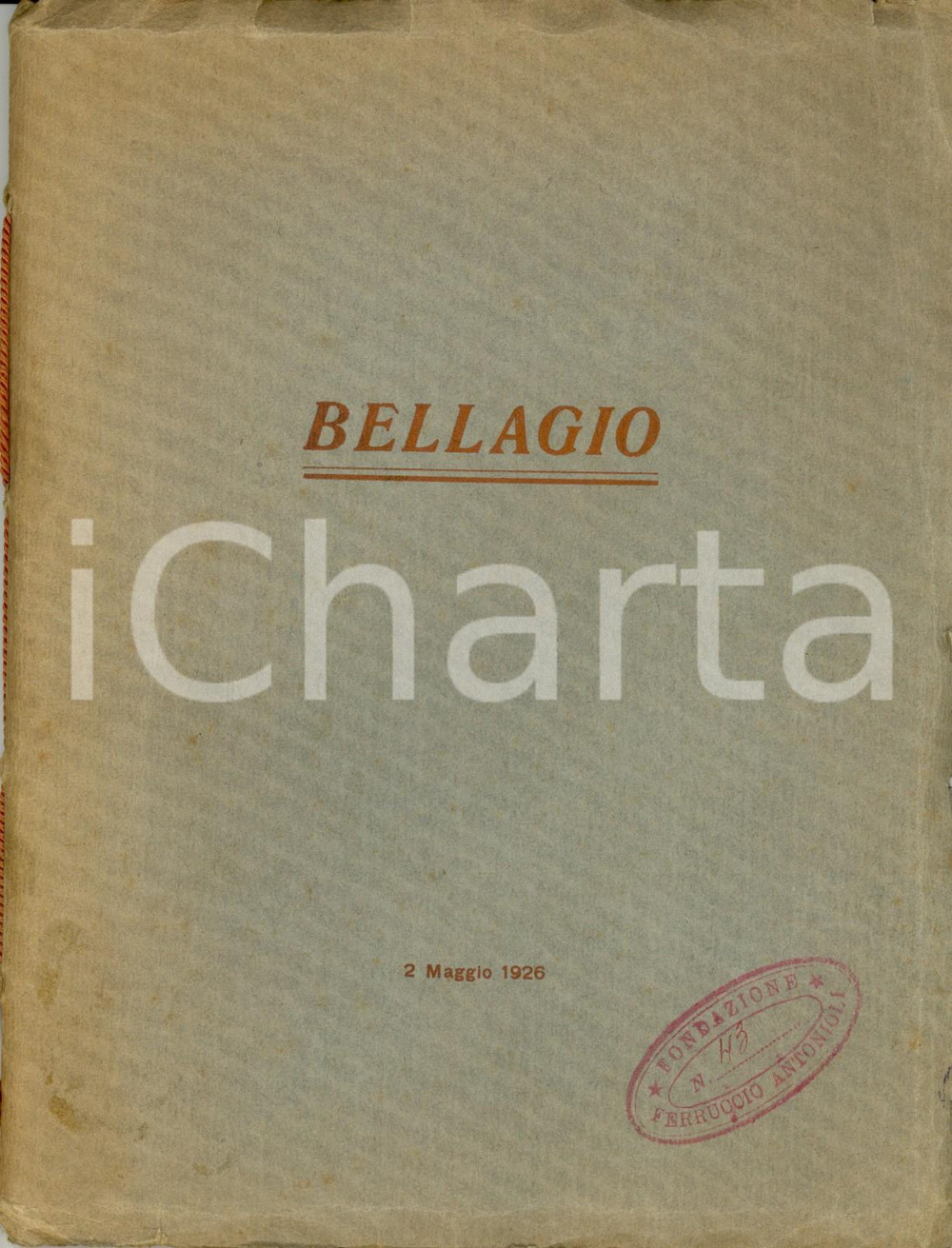 Libro, pubblicazione d epoca 1926 BELLAGIO Fondazione ANTONIOLI Poesie per il brindisi pranzo Ditta POZZANI 1