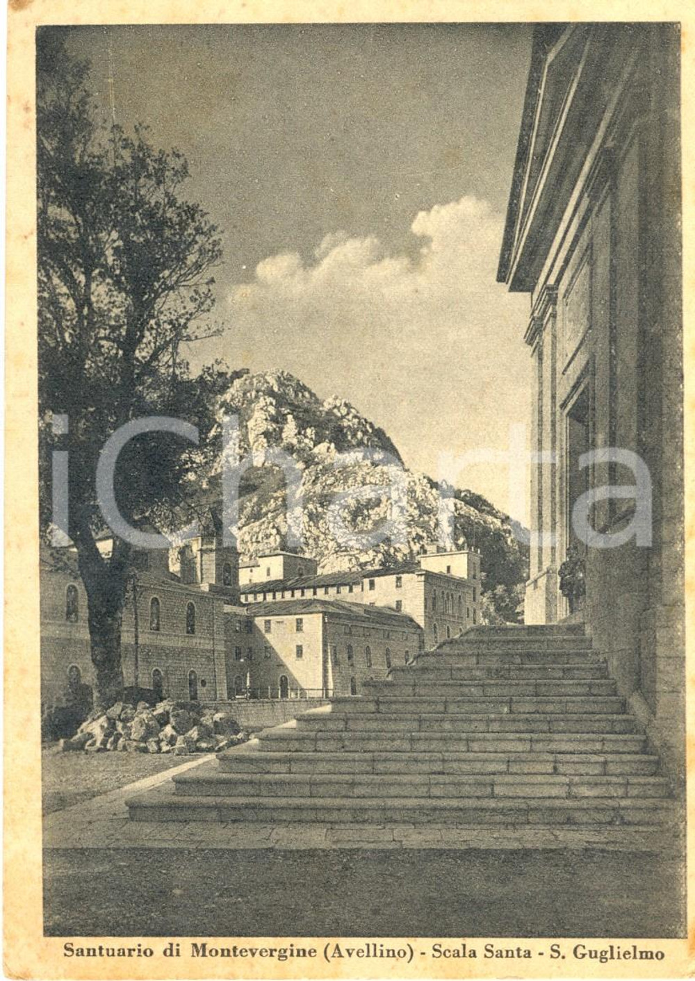 Cartolina originale da collezione 1952 MERCOGLIANO AV La Scala Santa del santuario di MONTEVERGINE FG VG 1
