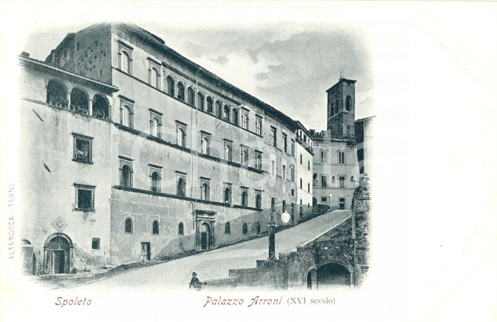 Cartolina originale da collezione 1900 ca SPOLETO PG Veduta di Palazzo RACANI ARRONI Cartolina FP NV 1