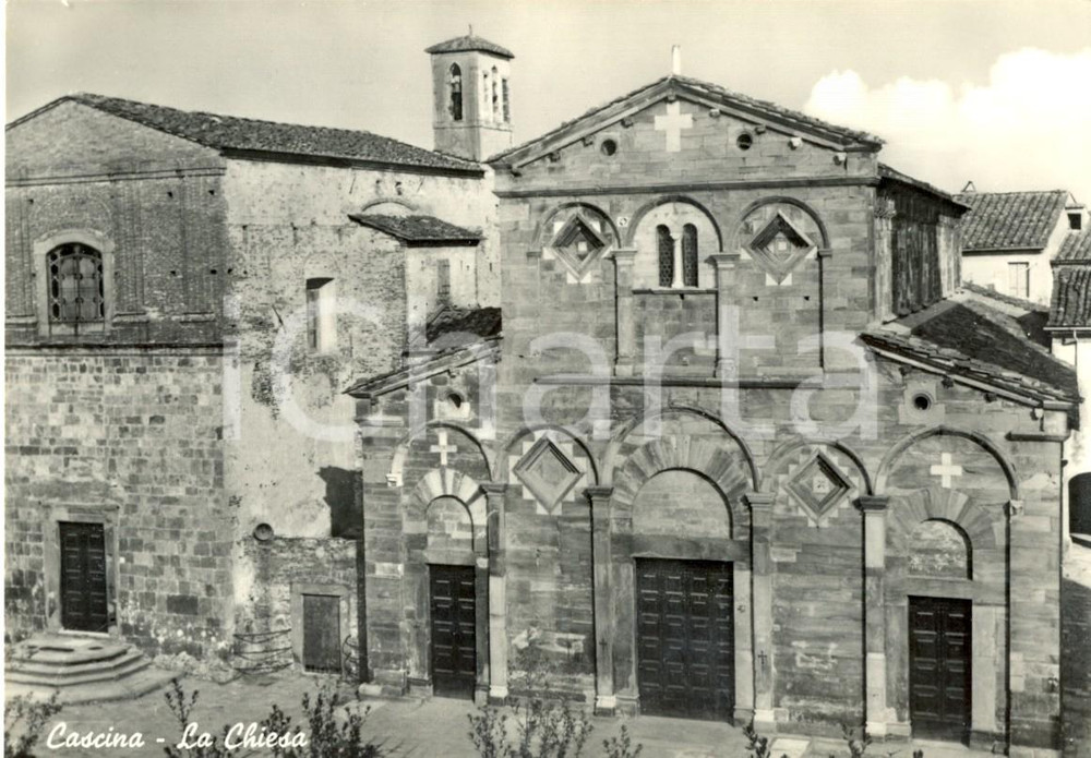 Cartolina originale da collezione 1956 CASCINA PI Facciata della chiesa PIAVE di SANTA MARIA Cartolina FG VG 1