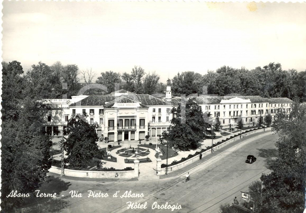 Cartolina originale da collezione 1952 ABANO TERME PD Hotel REALE OROLOGIO in via PIETRO Cartolina FG VG 1
