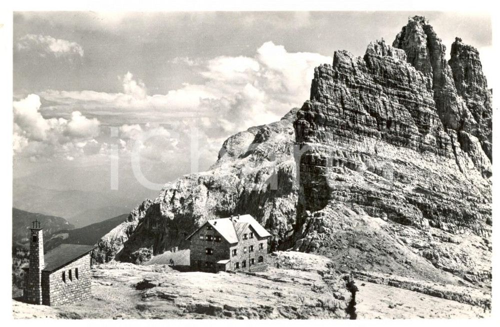 Cartolina originale da collezione 1952 SAN LORENZO IN BANALE TN Chiesetta al REDENTORE rifugio TOMMASO PEDROTTI 1