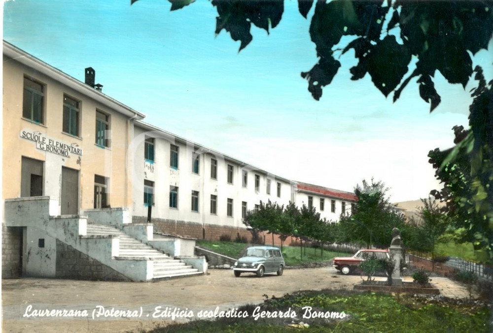 Cartolina originale da collezione 1969 LAURENZANA PZ Scuole elementari GERARDO BONOMO Cartolina FG VG 1