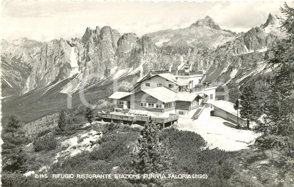 Cartolina originale da collezione 1948 CORTINA D AMPEZZO BL Rifugio FALORIA con ristorante e FUNIVIA FP VG 1