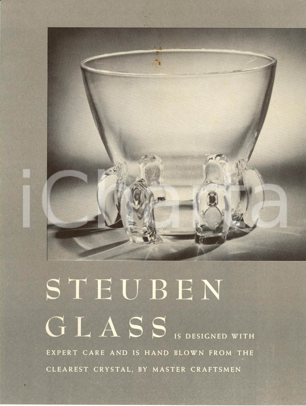 Materiale pubblicitario d’epoca 1970 ca NEW YORK STEUBEN Glass Works art manufacturer Opuscolo pubblicitario 1
