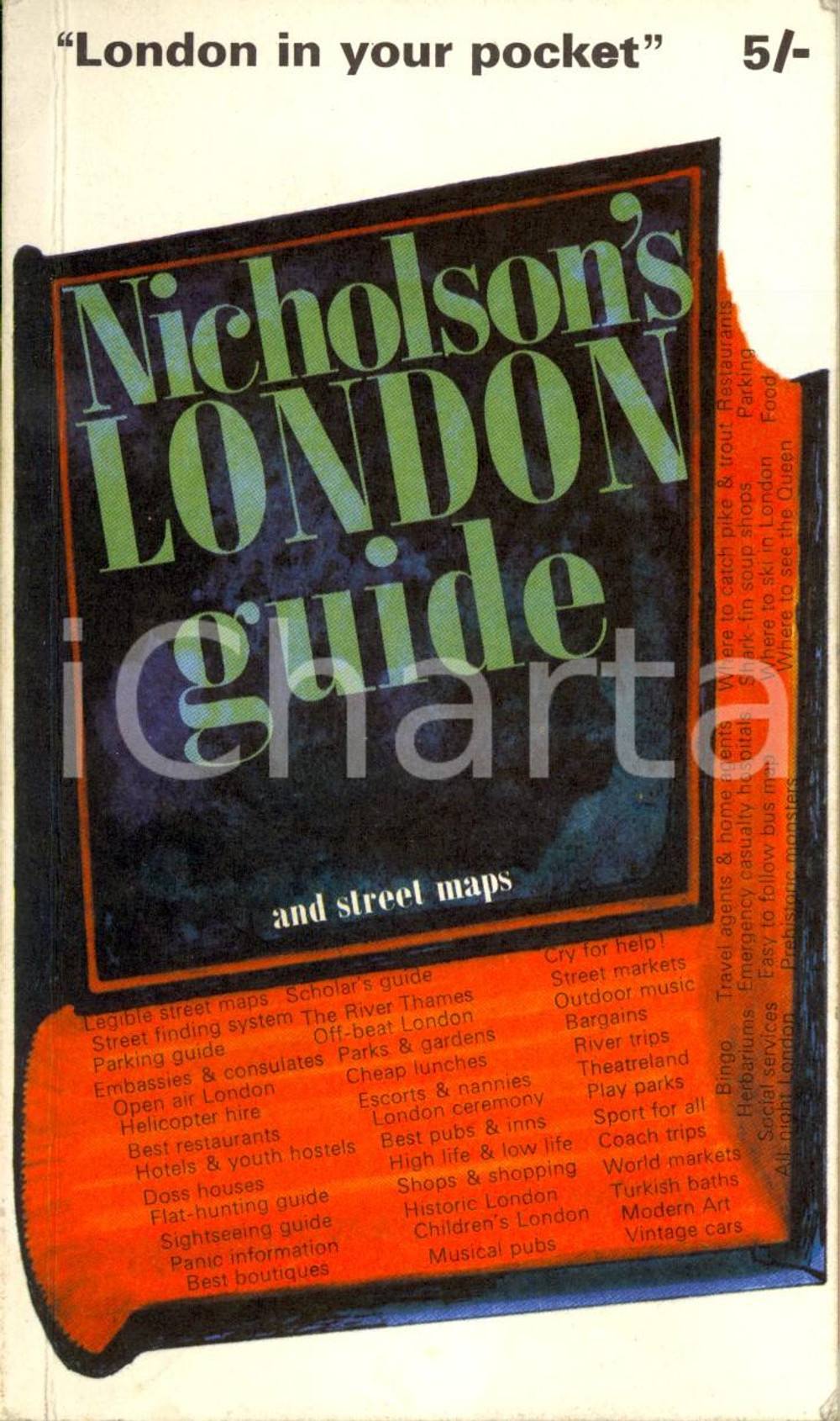 Materiale pubblicitario d’epoca 1967 LONDON in your pocket Robert NICHOLSON S guide Opuscolo con cartine 1
