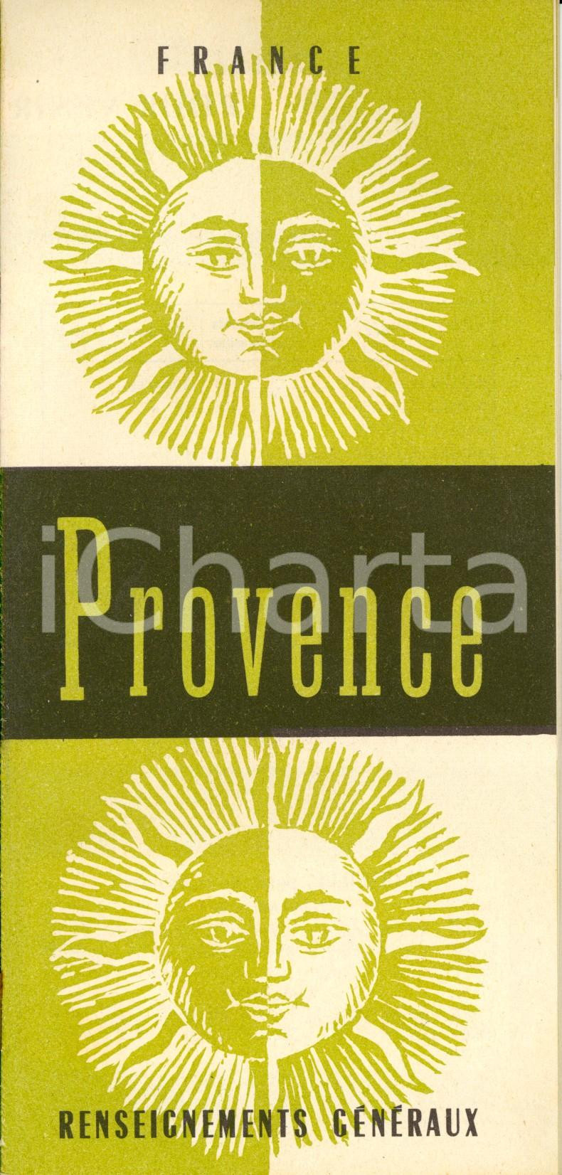 Materiale pubblicitario d’epoca 1954 PROVENCE F Renseignements généraux Opuscolo DIRECTION GENERAL TOURISME 1