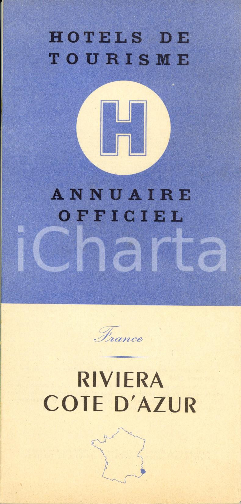 Materiale pubblicitario d’epoca 1955 COTE D AZUR FRANCE Annuaire officiels hotels du tourisme Opuscolo 1