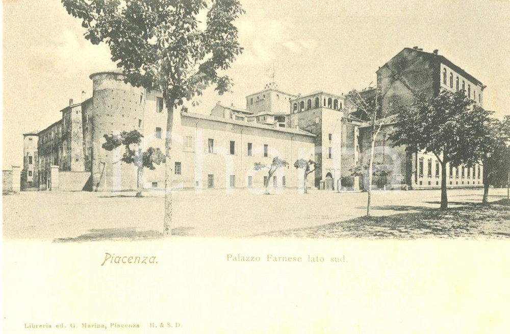 Cartolina originale da collezione 1910 ca PIACENZA Veduta del lato sud del Palazzo FARNESE Cartolina postale FP NV 1