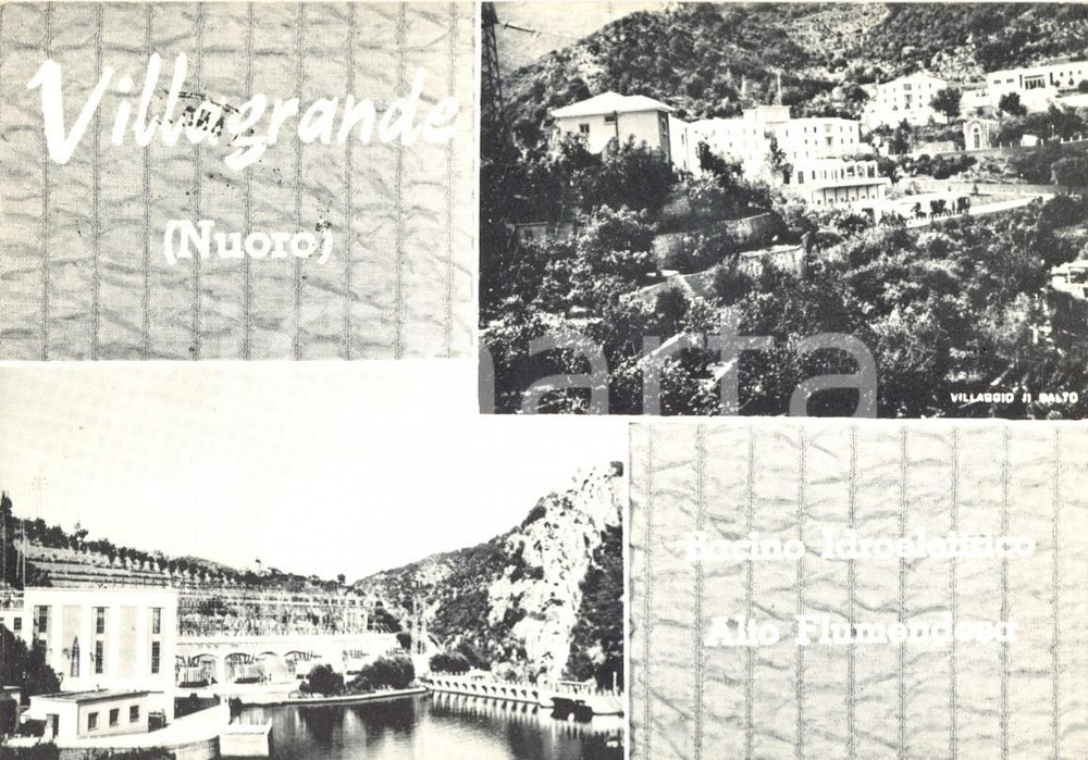 Cartolina originale da collezione 1975 VILLAGRANDE STRISAILI OG Vedutine Bacino Idroelettrico Alto Flumendosa 1