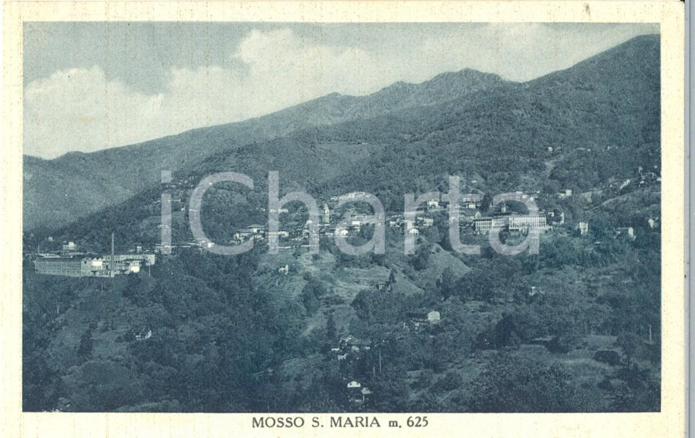 Cartolina originale da collezione 1950 MOSSO BI Panorama del paese e della VAL SESSERA Cartolina FP VG 1