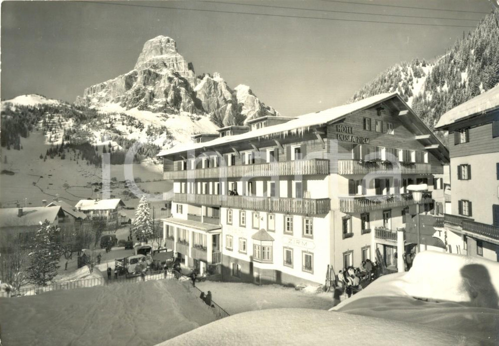 Cartolina originale da collezione 1951 CORVARA IN BADIA BZ L hotel POSTA ZIRM ai piedi delle DOLOMITI FG VG 1