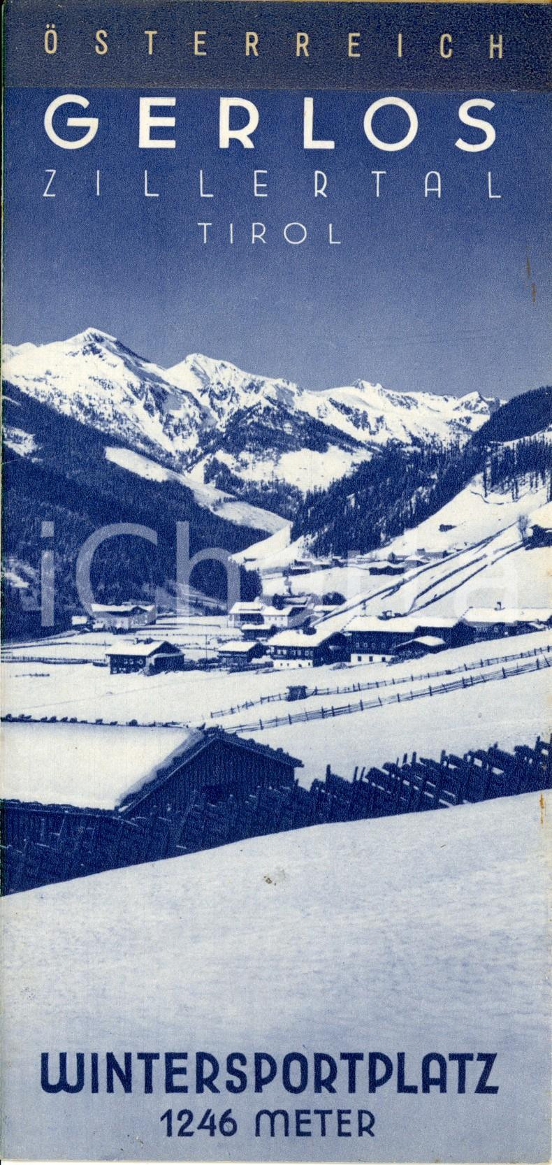 Materiale pubblicitario d’epoca 1955 ca GERLOS A ZILLERTAL Wintersportplatz in TIROL Opuscolo turistico 1