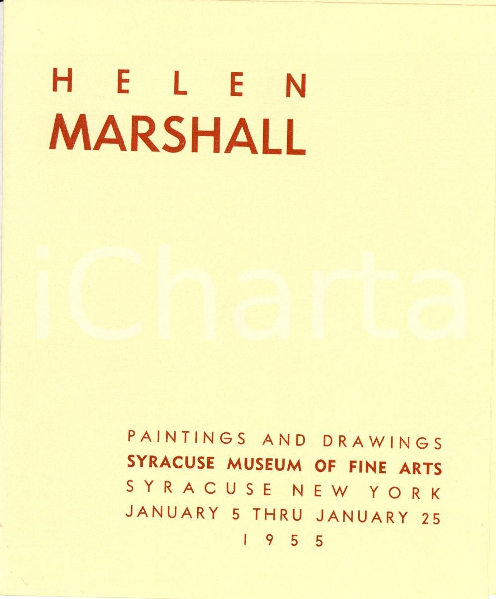 Libro, pubblicazione d epoca 1955 SYRACUSE USA Helen MARSHALL Paintings and drawings Catalogo della mostra 1