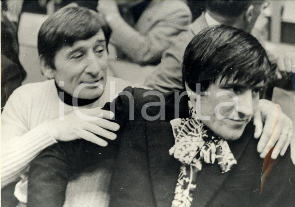 Fotografia d epoca originale 1970 FESTIVAL SANREMO Renato RASCEL e il cantante PIO Foto DANNEGGIATA 1