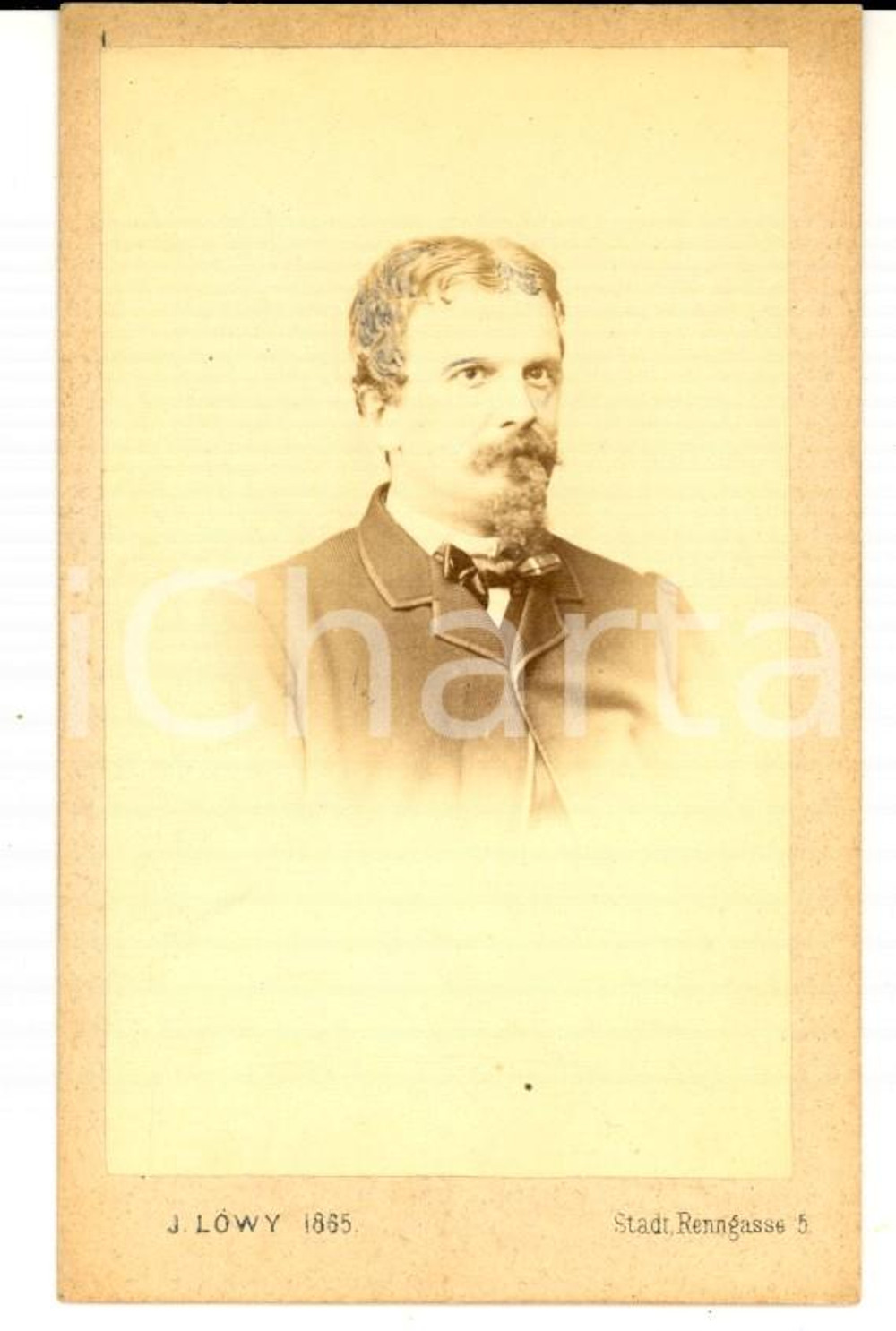 Fotografia d epoca originale 1865 WIEN Ritratto di giovane uomo Fotografia Josef LOWY 1