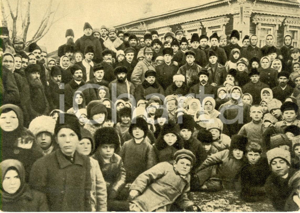 Cartolina originale da collezione 1969 MOSCA Propaganda URSS LENIN e KRUPSKAYA a inaugurazione centrale KASHINO 1