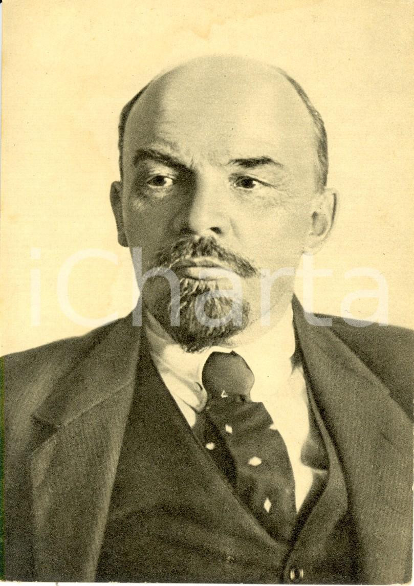 Cartolina originale da collezione 1969 MOSCA Propaganda URSS Vladimir Ilic Uljanov LENIN nel 1918 Ristampa 1
