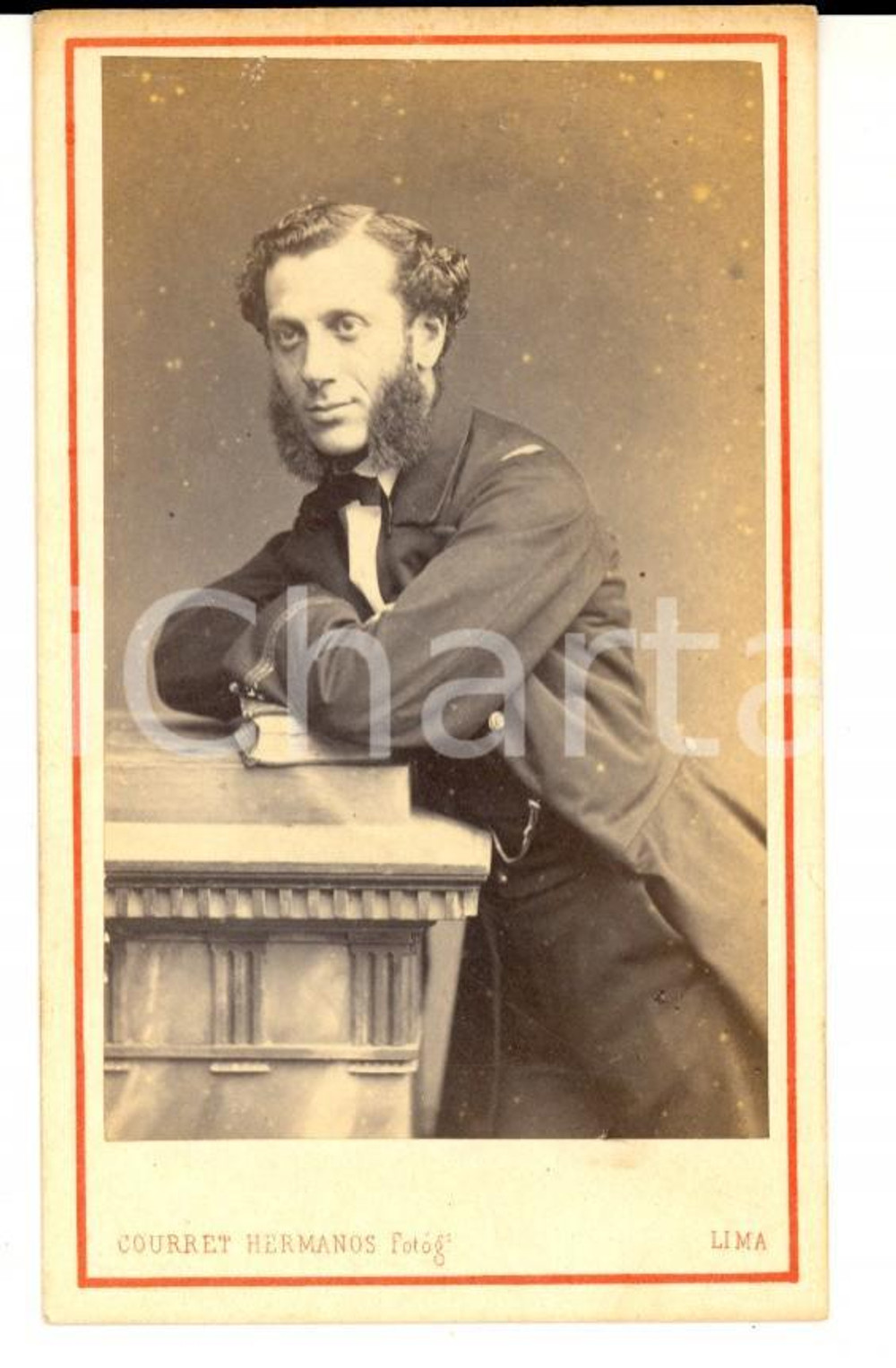 Fotografia d epoca originale 1870 ca LIMA PERU  Ritratto del giovane WEYL Foto COURRET Hermanos 1