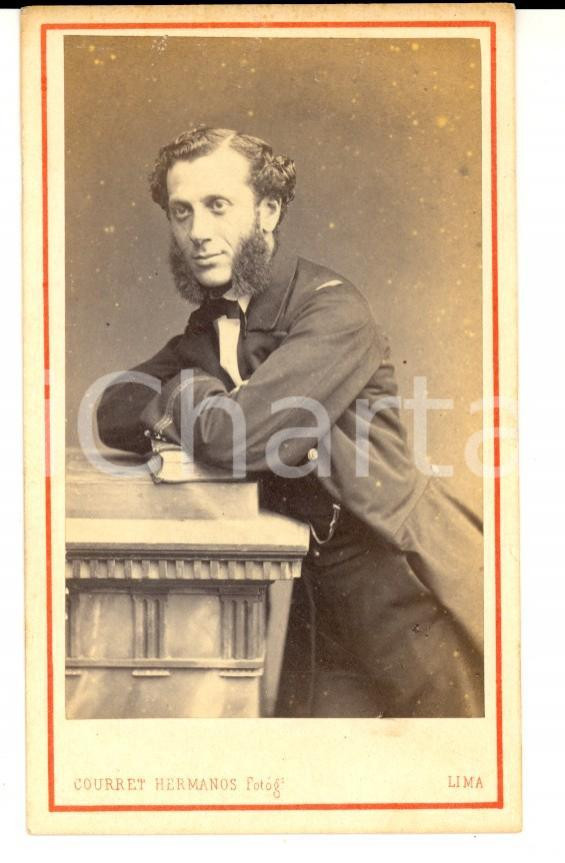 Fotografia d epoca originale 1870 ca LIMA PERU  Ritratto del giovane WEYL Foto COURRET Hermanos 1