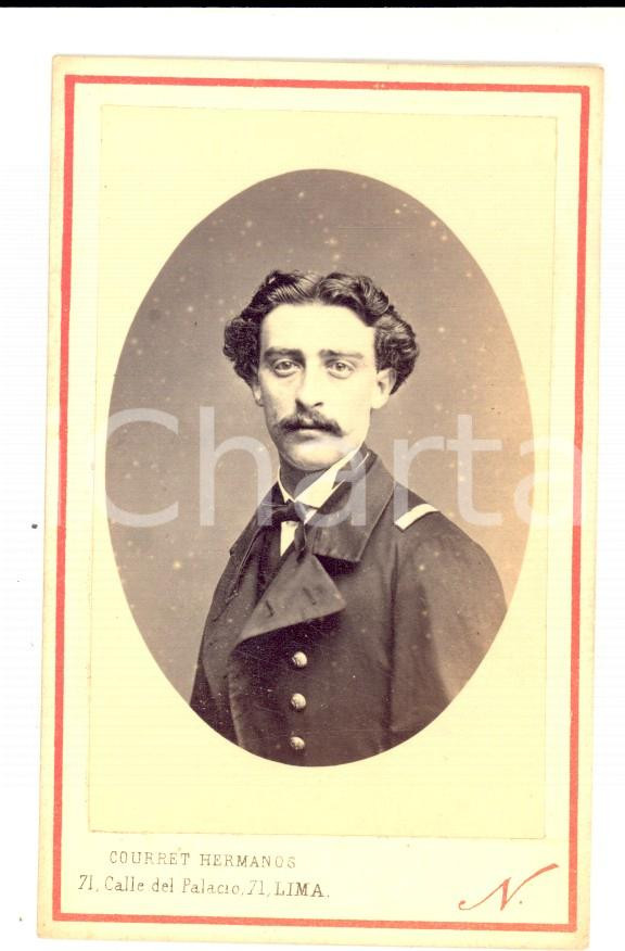 Fotografia d epoca originale 1870 ca LIMA PERU  Ritratto di giovane uomo Foto COURRET  NADAR Paris 1