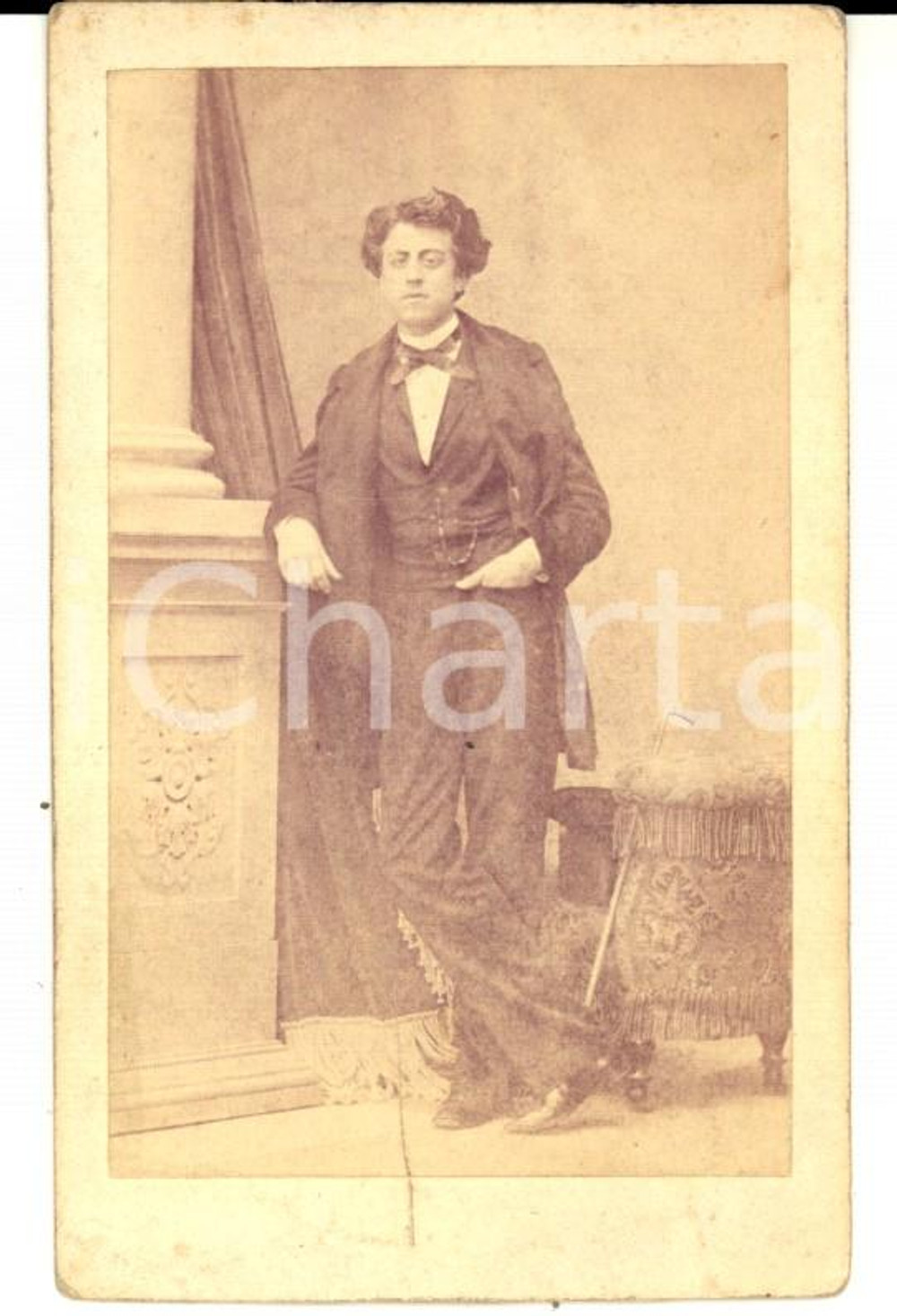 Fotografia d epoca originale 1870 ca VENEZIA Ritratto di Francesco GALVAGNA Foto Antonio SORGATO 1