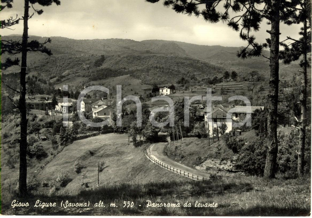 Cartolina originale da collezione 1959 PONTINVREA SV Panorama della frazione GIOVO LIGURE da Levante FG VG 1