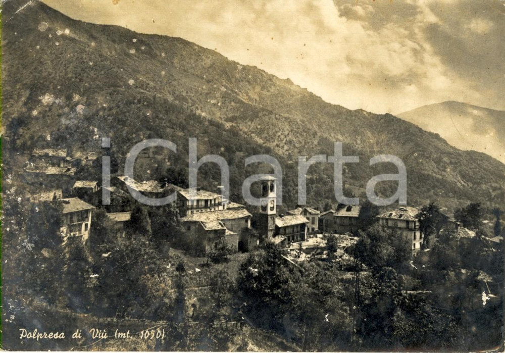Cartolina originale da collezione 1952 VIU  TO Panorama della frazione POLPRESA Cartolina DANNEGGIATA FG VG 1