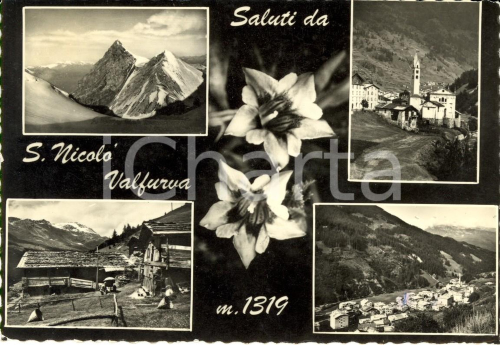 Cartolina originale da collezione 1971 SAN NICOLO  VALFURVA SO Vedutine del paese e del paesaggio alpino FG VG 1