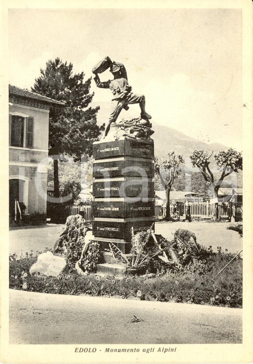 Cartolina originale da collezione 1955 EDOLO BS VALLE CAMONICA Il monumento agli Alpini Cartolina FG VG 1