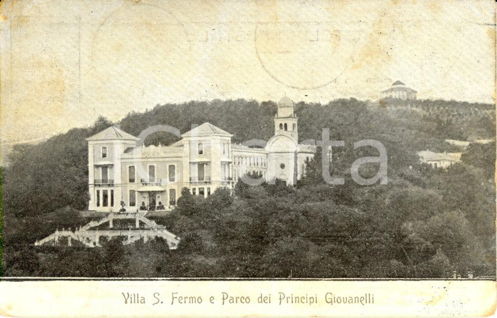 Cartolina originale da collezione 1916 LONIGO VI Veduta Villa SAN FERMO e Parco dei Principi GIOVANNELLI FP VG 1