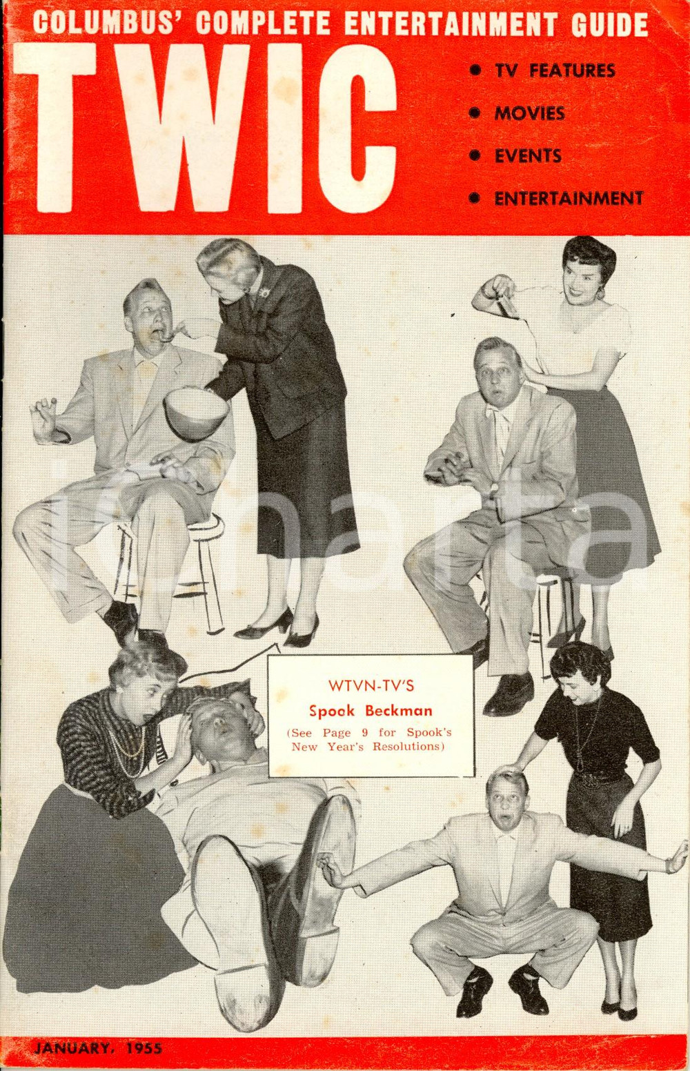 Giornale, rivista storica 1955 COLUMBUS OHIO TWIC metropolitan magazine Entertainment guide Opuscolo 1