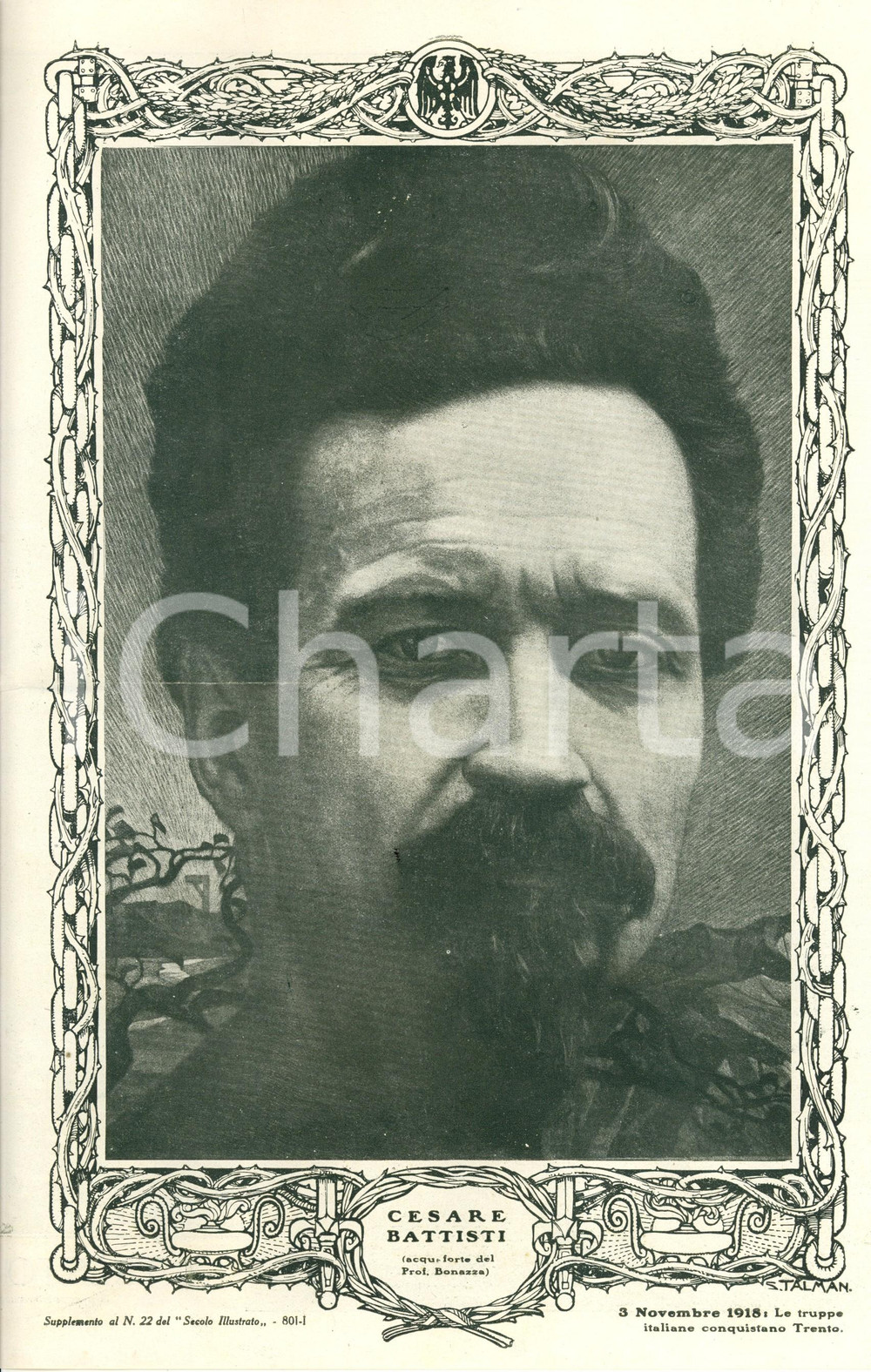 Giornale, rivista storica 1932 SECOLO ILLUSTRATO Ingresso delle truppe italiane a TRENTO Cesare BATTISTI 1