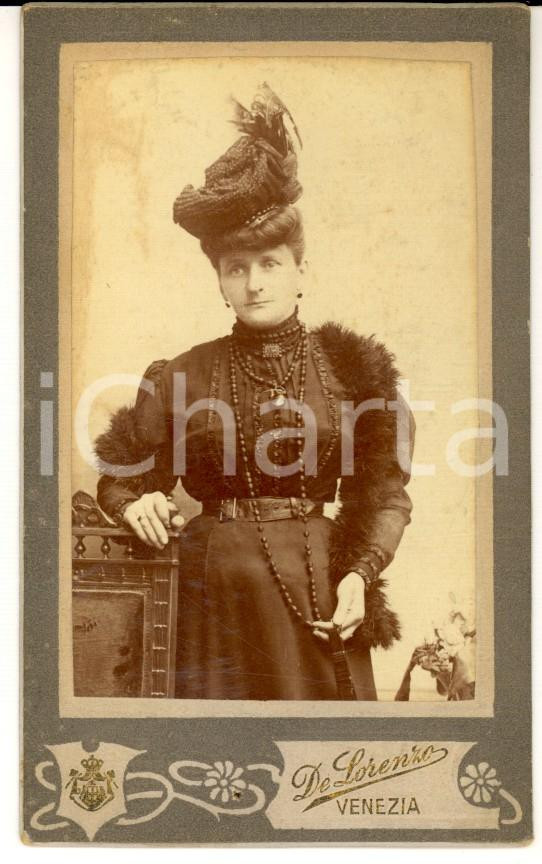 Fotografia d epoca originale 1900 ca VENEZIA Ritratto di Onesta MASSENZ Fotografia DE LORENZO 1