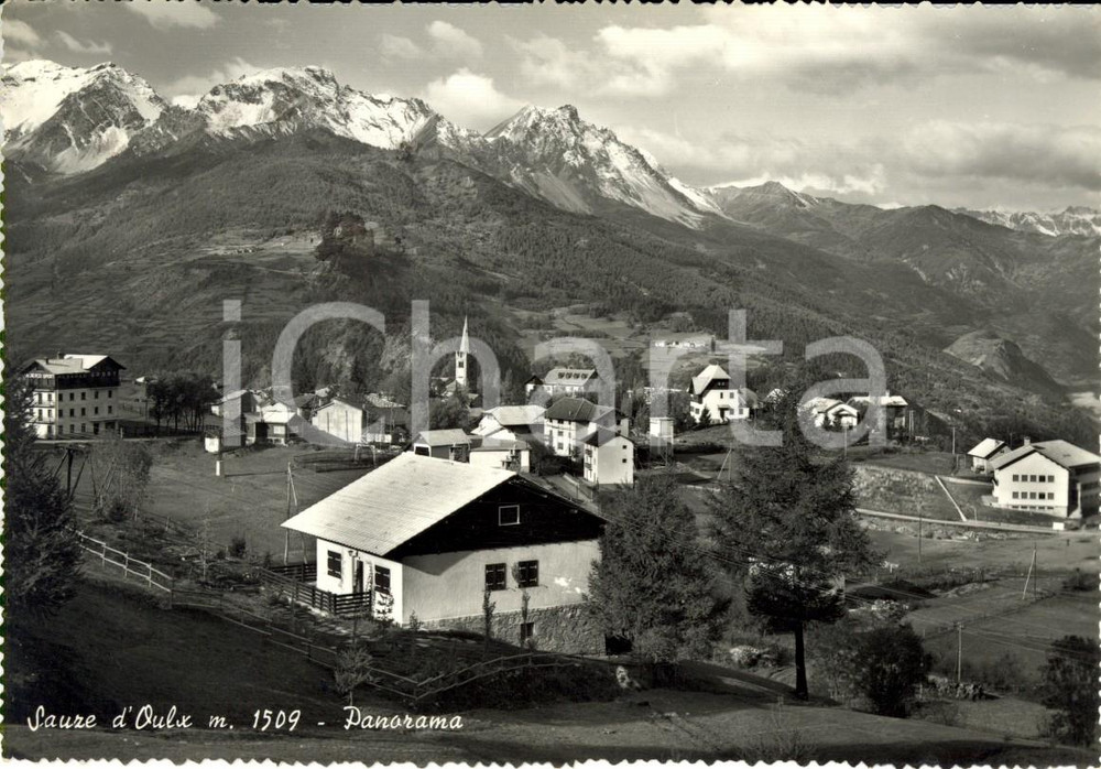 Cartolina originale da collezione 1957 SAUZE D OULX TO Veduta panoramica dell abitato Cartolina postale FG VG 1