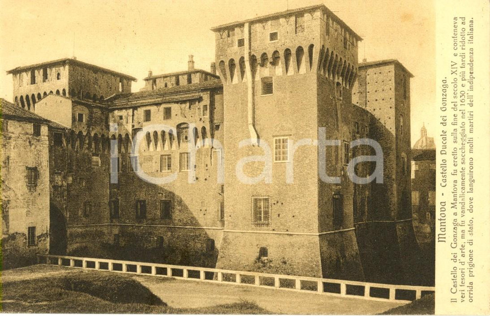 Cartolina originale da collezione 1915 ca MANTOVA Veduta esterna del Castello ducale dei GONZAGA Cartolina FP NV 1