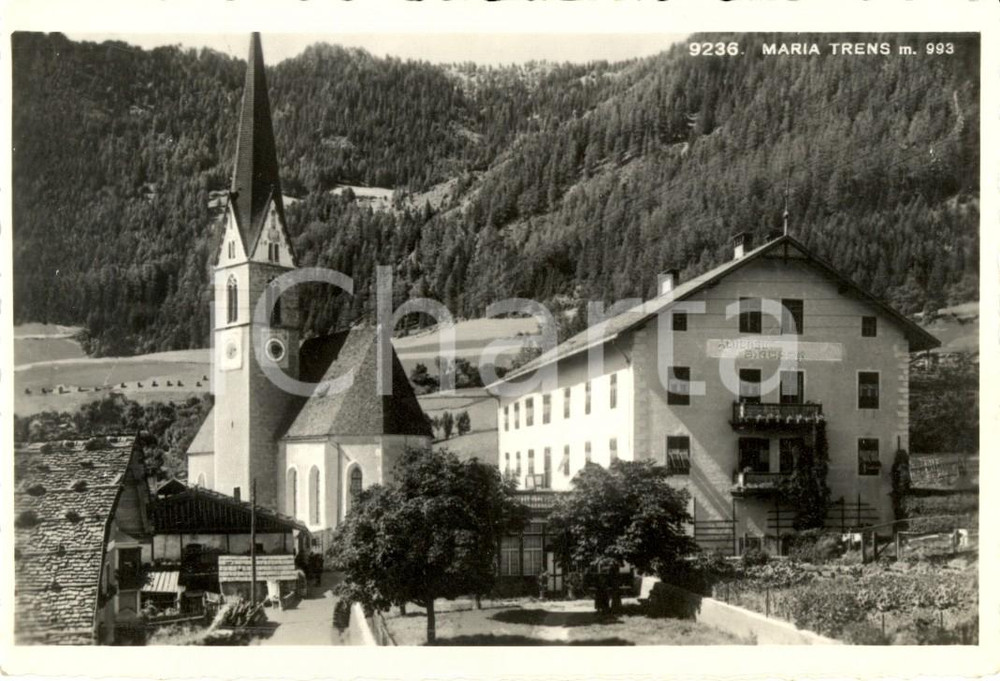 Cartolina originale da collezione 1951 CAMPO DI TRENS  / FREIENFELD BZ Santuario Madonna delle valanghe FP VG 1