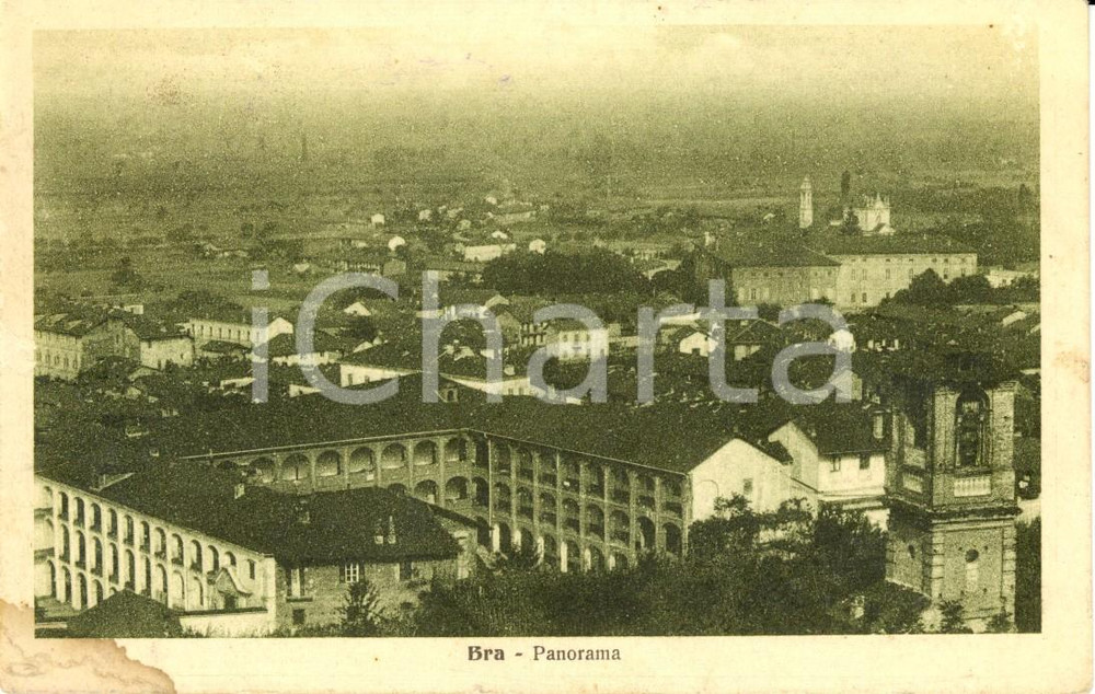 Cartolina originale da collezione 1916 BRA CN Veduta panoramica dell abitato cittadino Cartolina postale FP NV 1