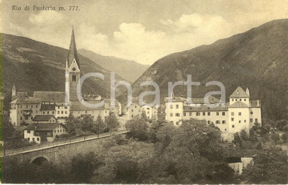 Cartolina originale da collezione 1920 ca RIO DI PUSTERIA / MUHLBACH BZ Panorama del paese Cartolina FP NV 1