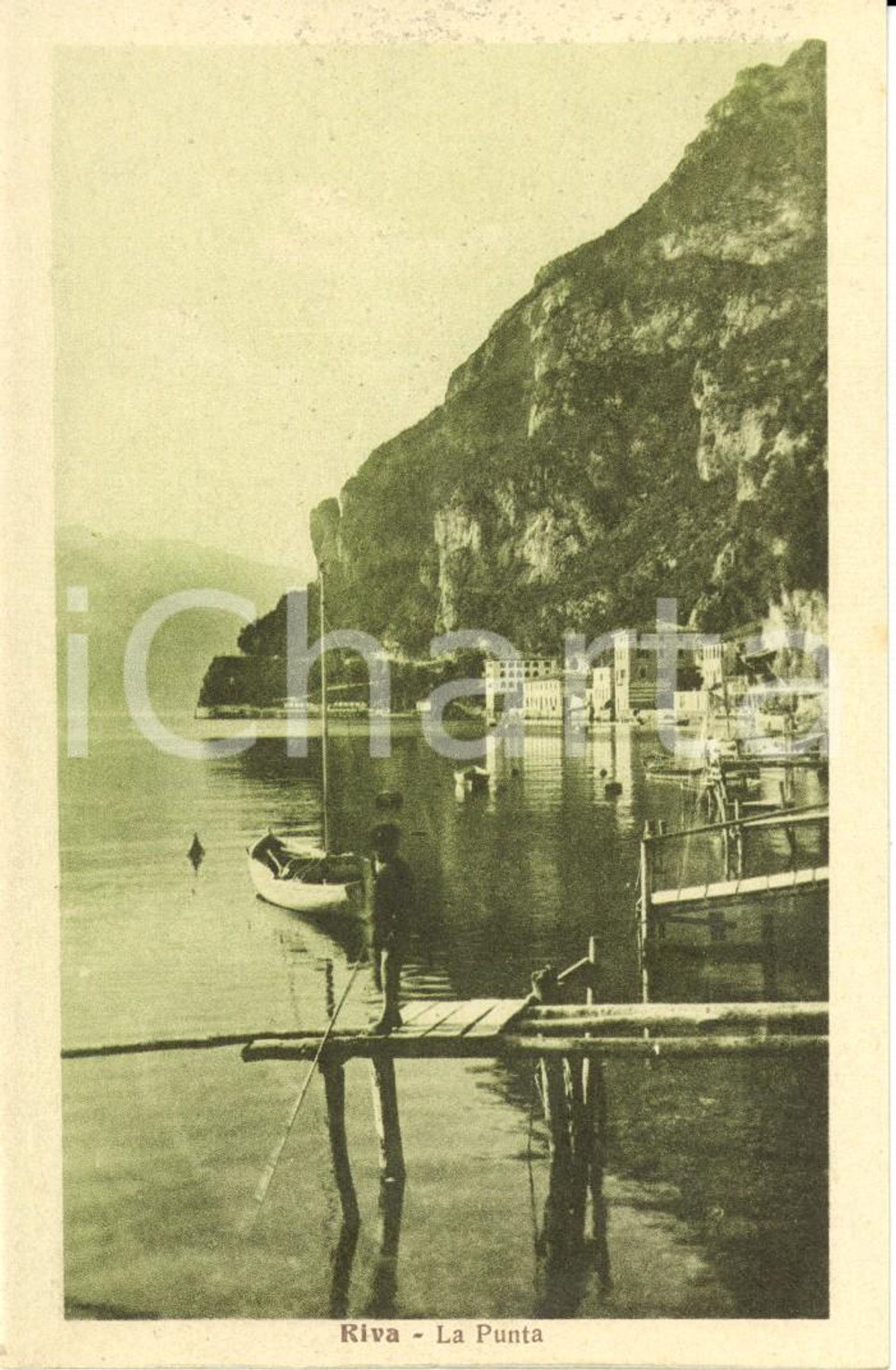 Cartolina originale da collezione 1915 ca RIVA TN Veduta della Punta sul LAGO DI GARDA Cartolina postale FP NV 1