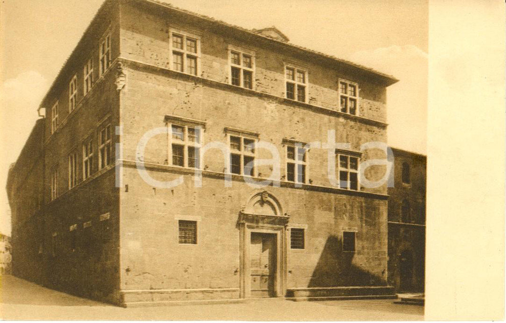 Cartolina originale da collezione 1920 ca PIENZA SI Palazzo vescovile costruito da ALESSANDRO VI BORGIA FP NV 1