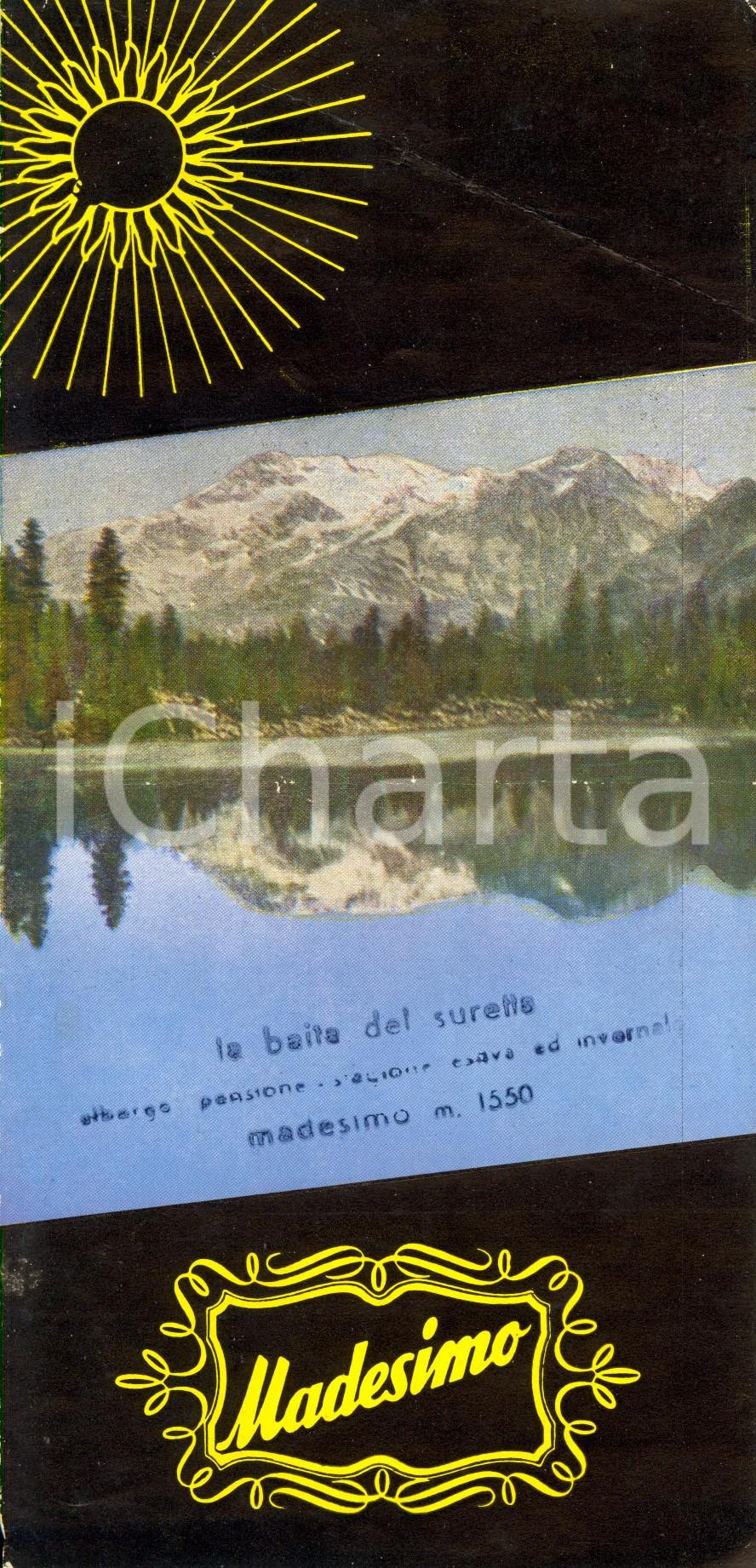 Materiale pubblicitario d’epoca 1960 ca MADESIMO SO Opuscolo ILLUSTRATO con elenco alberghi Baita del SURETTA 1
