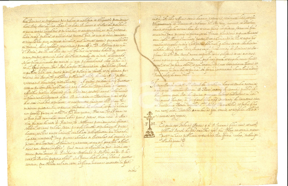 Documento originale, autentico 1605 BOLOGNA Memoria sulla dote di Matilde CASOTTI Manoscritto su pergamena 1
