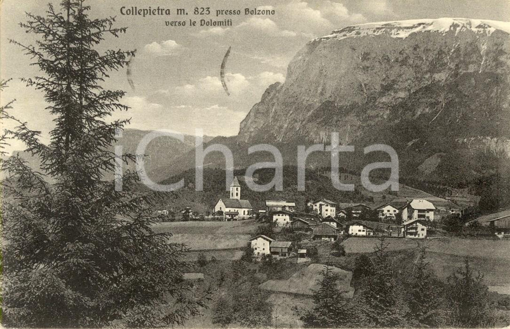 Cartolina originale da collezione 1930 ca CORNEDO ALL ISARCO BZ DOLOMITI Panorama della frazione COLLEPIETRA FP 1