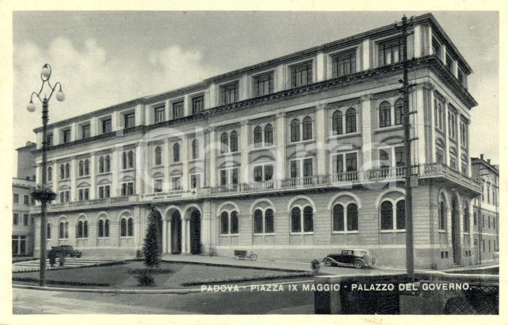 Cartolina originale da collezione 1935 ca PADOVA Palazzo del Governo in piazza IX MAGGIO Cartolina ANIMATA FP NV 1