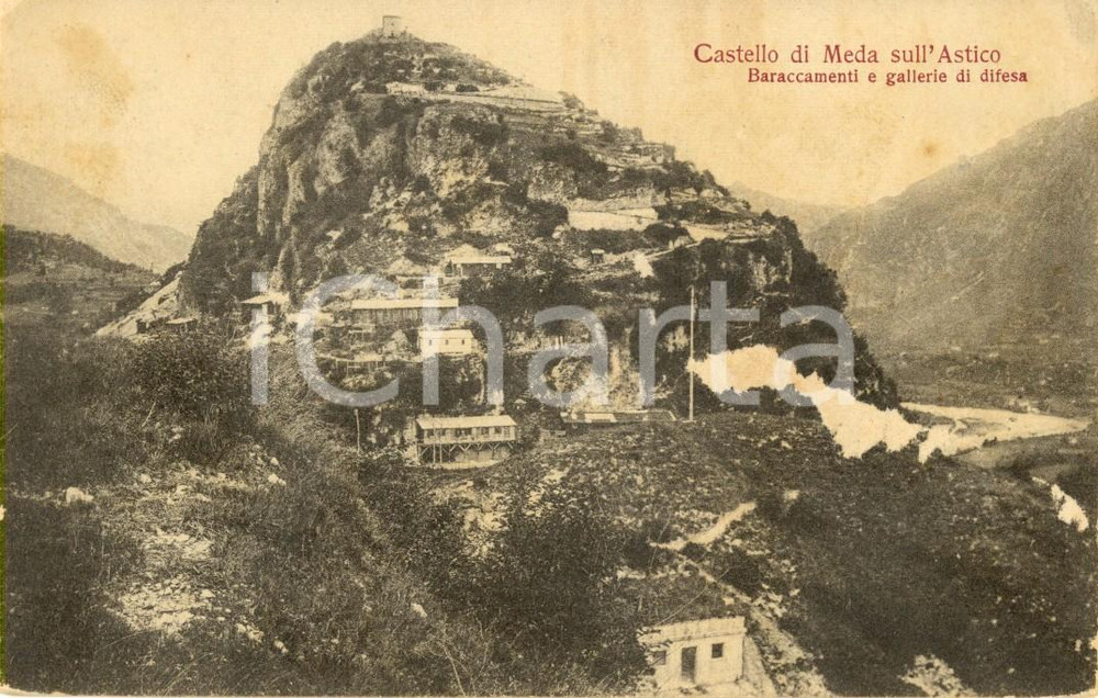 Cartolina originale da collezione 1910 ca VELO D ASTICO VI Veduta del castello di MEDA Cartolina postale FP NV 1