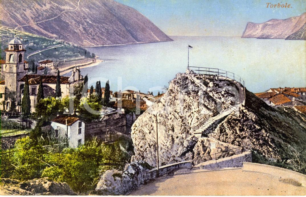 Cartolina originale da collezione 1910 ca NAGOTORBOLE TN Veduta del Lago di GARDA Cartolina postale FP NV 1