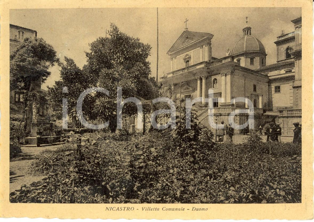 Cartolina originale da collezione 1949 LAMEZIA TERME CZ Cattedrale dei SANTI PIETRO E PAOLO a NICASTRO FG VG 1