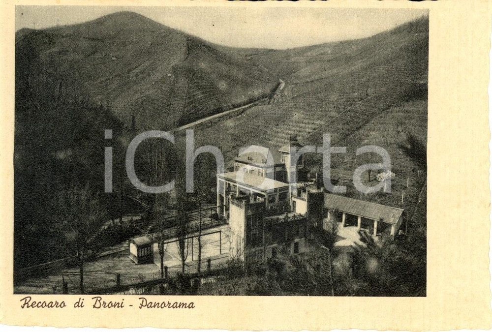 Cartolina originale da collezione 1937 BRONI PV Panorama della frazione RECOARO Cartiolina postale FG NV 1