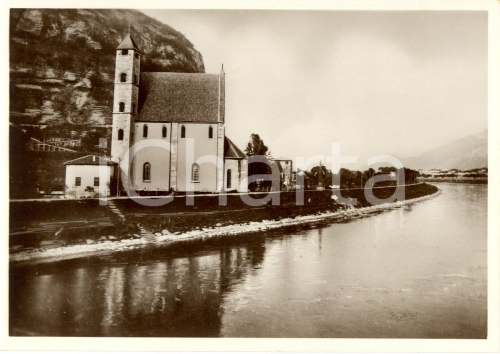 Cartolina originale da collezione 1930 ca TRENTO Veduta esterna della chiesa di SANT APOLLINARE CartolinaFG NV 1